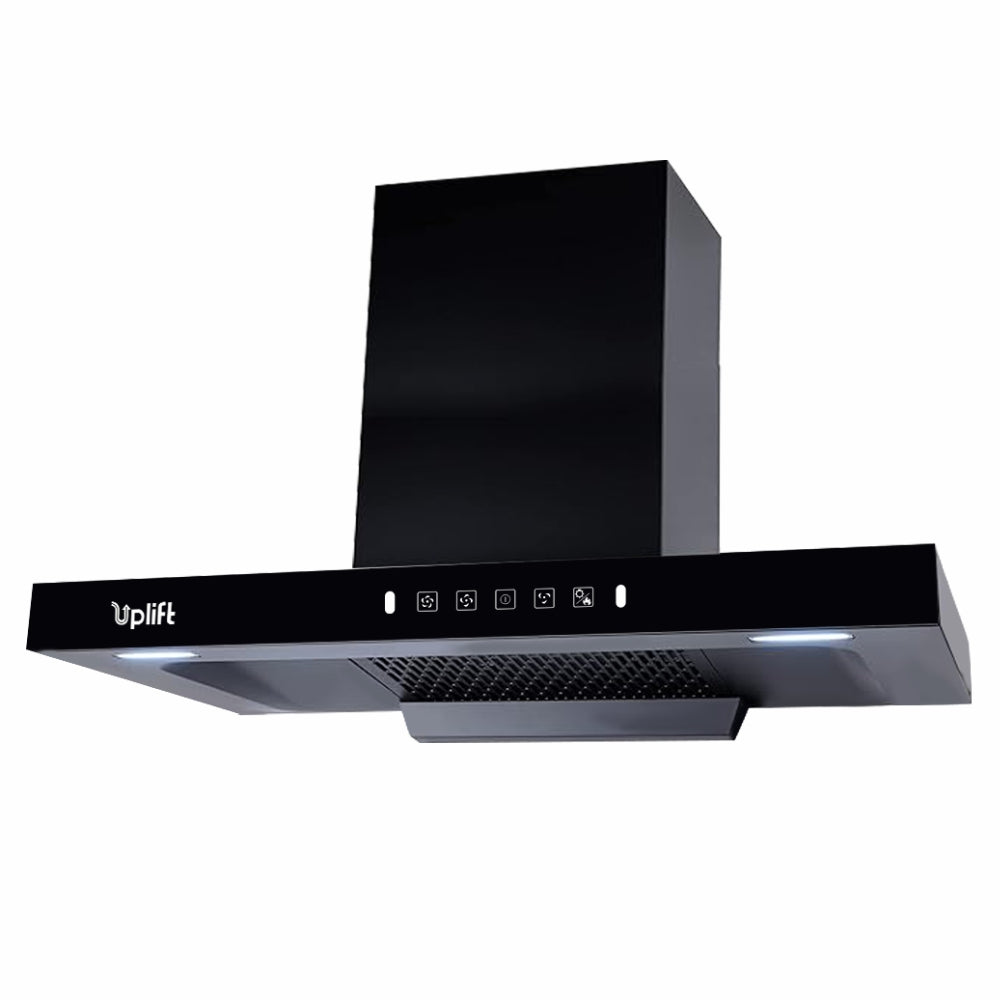 Aurum 90 Filterless Smart Autoclean Kitchen Chimney (Wall Mount, T Shape, 1550 m3/hr, Motion Sensor + Touch Control, Black, 90 cm)