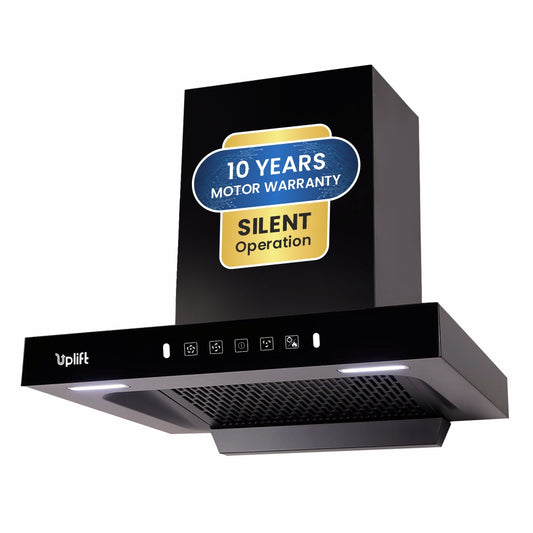 Aurum 60 Filterless Smart Autoclean Kitchen Chimney (Wall Mount, T Shape, 1350 m3/hr, Motion Sensor + Touch Control, Black, 60 cm)
